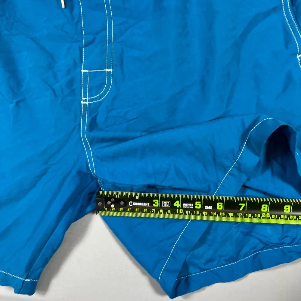Caribbean Joe Swim Trunks Shorts Mens XL Blue Mesh Drawstring Waist Surfing